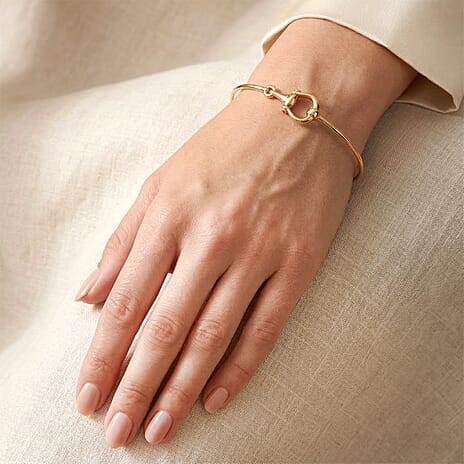 Live From Bali Deal Only - - 9K Yellow Gold Snaffle Bangle (Size - 7.5) Gold Wt. 2.61gms