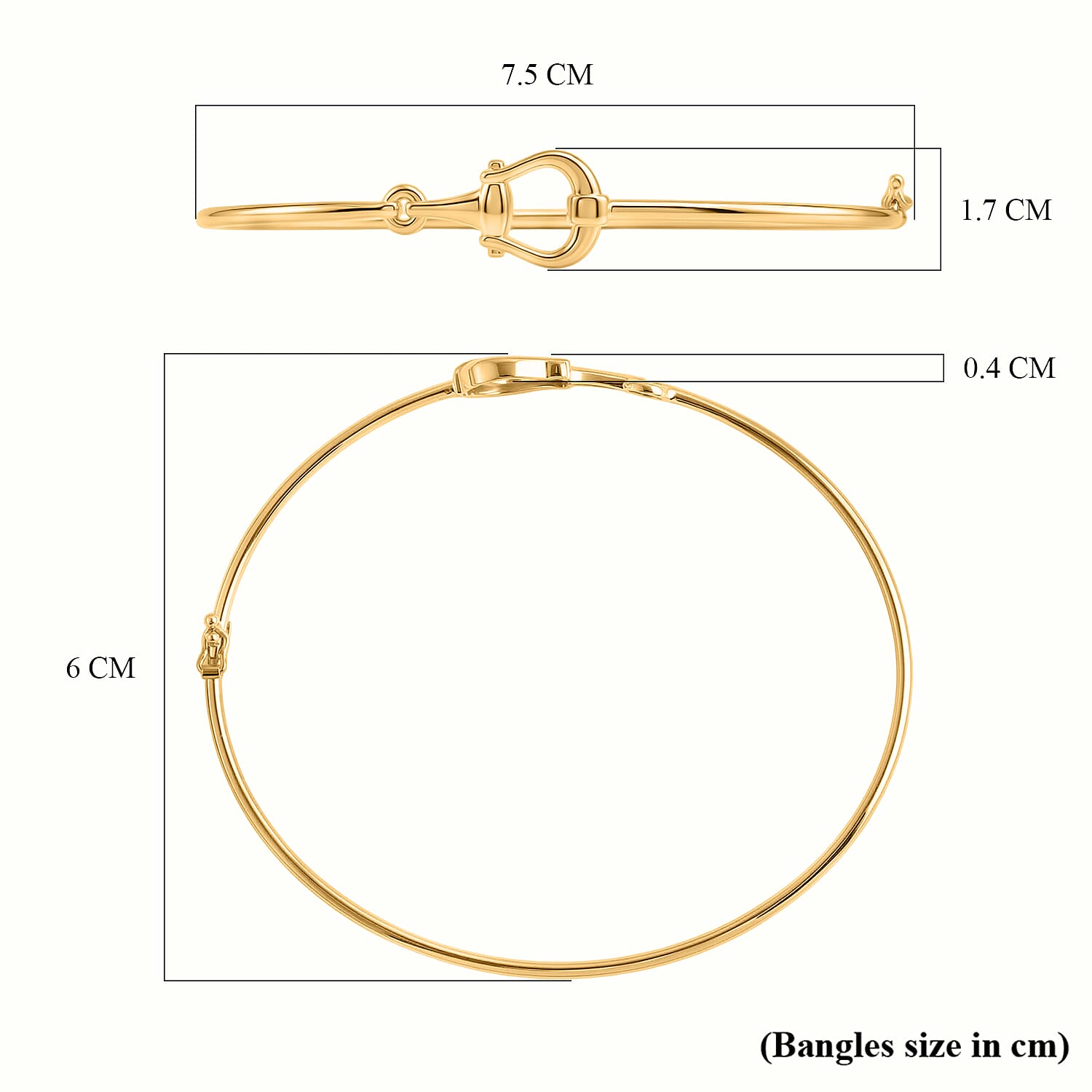 Luxoro 9K Yellow Gold Bangle (Size - 7.5), Gold Wt. 2.61 Gms