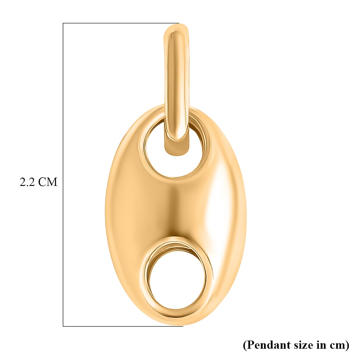Designer Inspired Royal Bali Collection- 9K Yellow Gold Mariner Link Pendant
