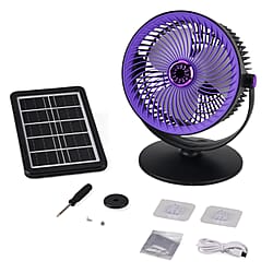 Solar Powered Portable Desk Fan - 2400mAh Rechargeable Fan with 2pcs Aroma Diffuser - Grey