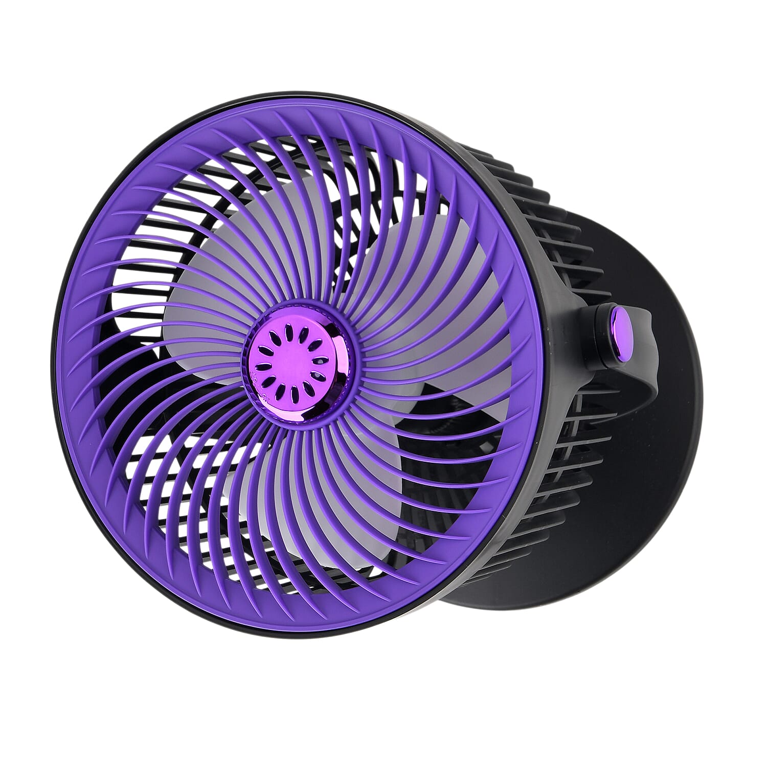 Solar Powered Portable Desk Fan - 2400mAh Rechargeable Fan with 2pcs Aroma Diffuser - Purple