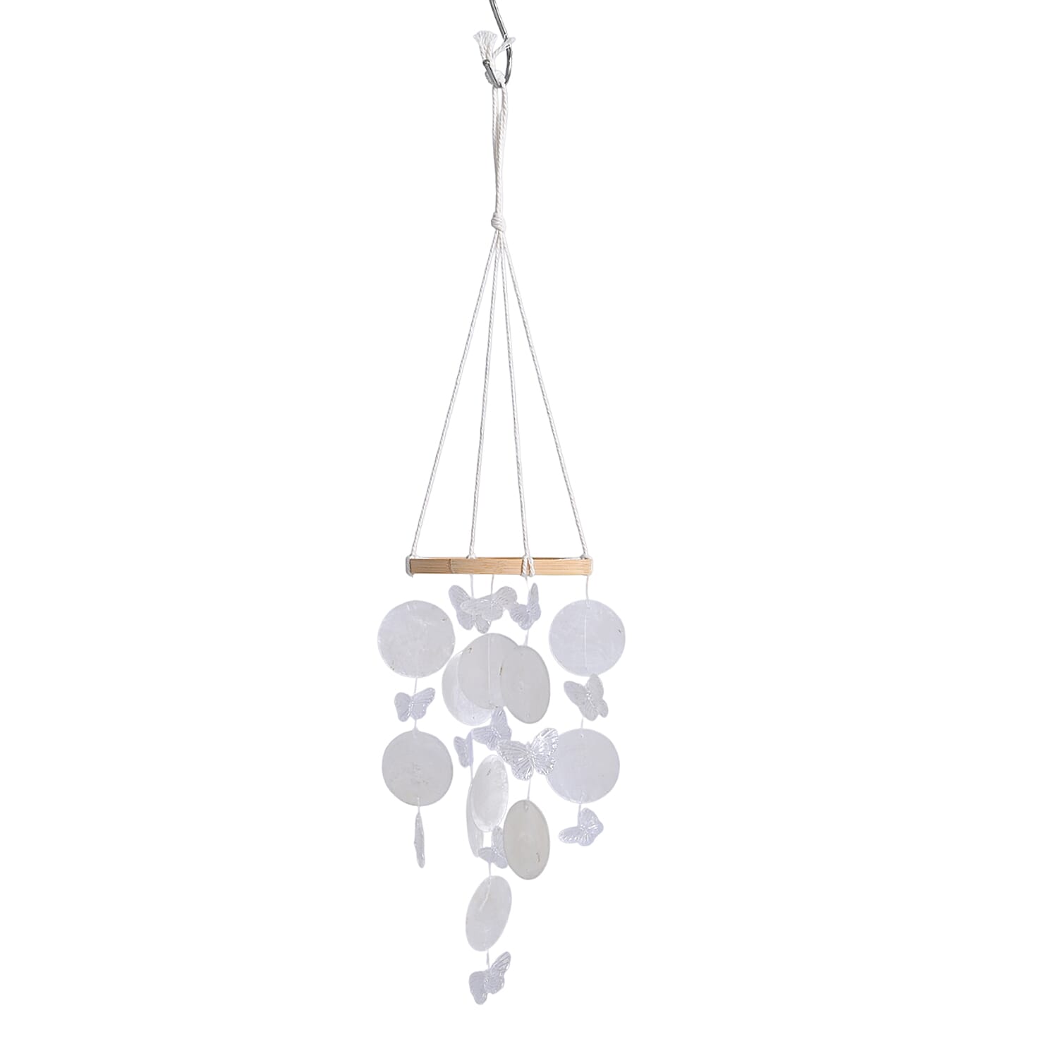 LIVMORE Beach Inspired Conch Shape Hanging Wind Chime (30 cm) - White