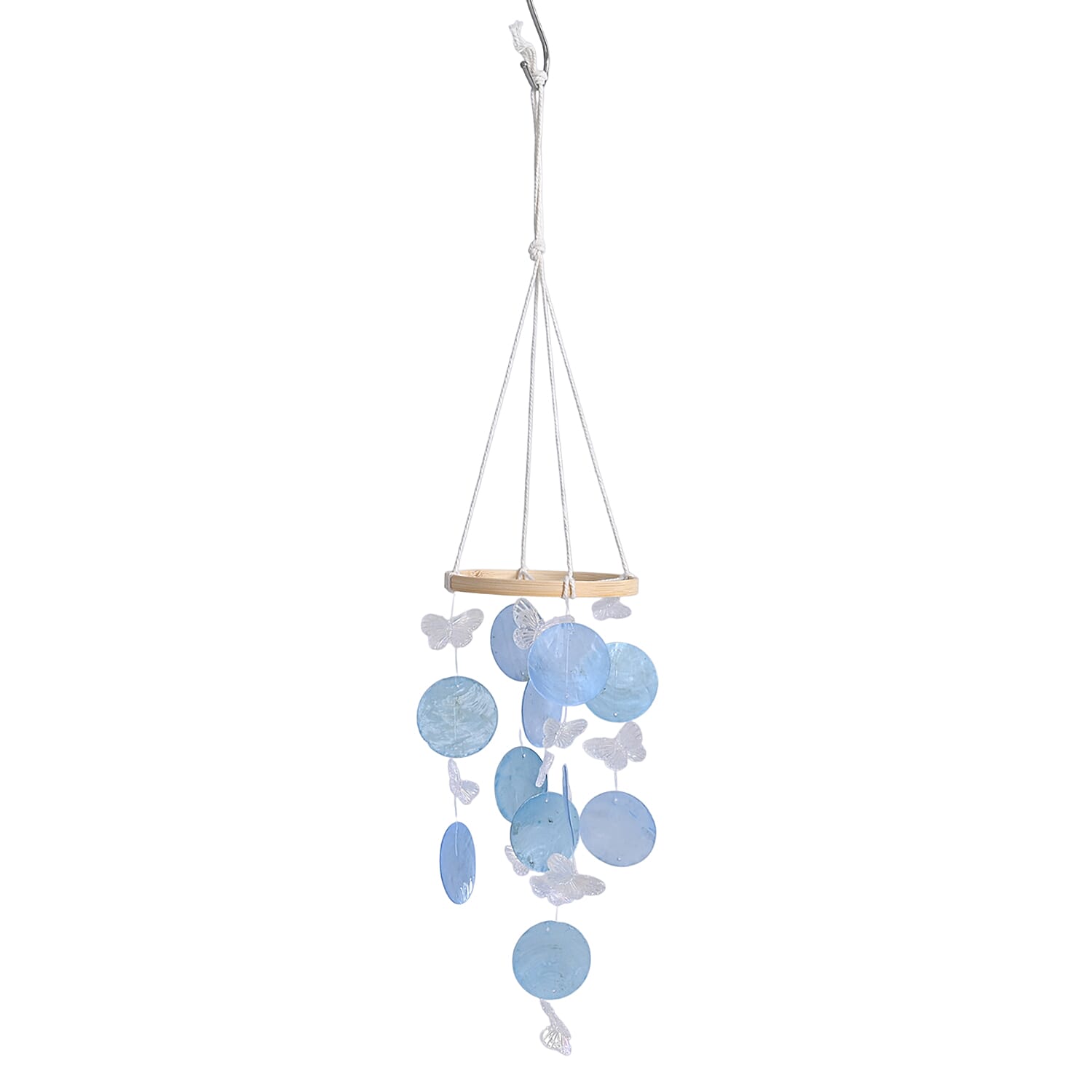 LIVMORE Beach Inspired Conch Shape Hanging Wind Chime (30 cm) - Blue