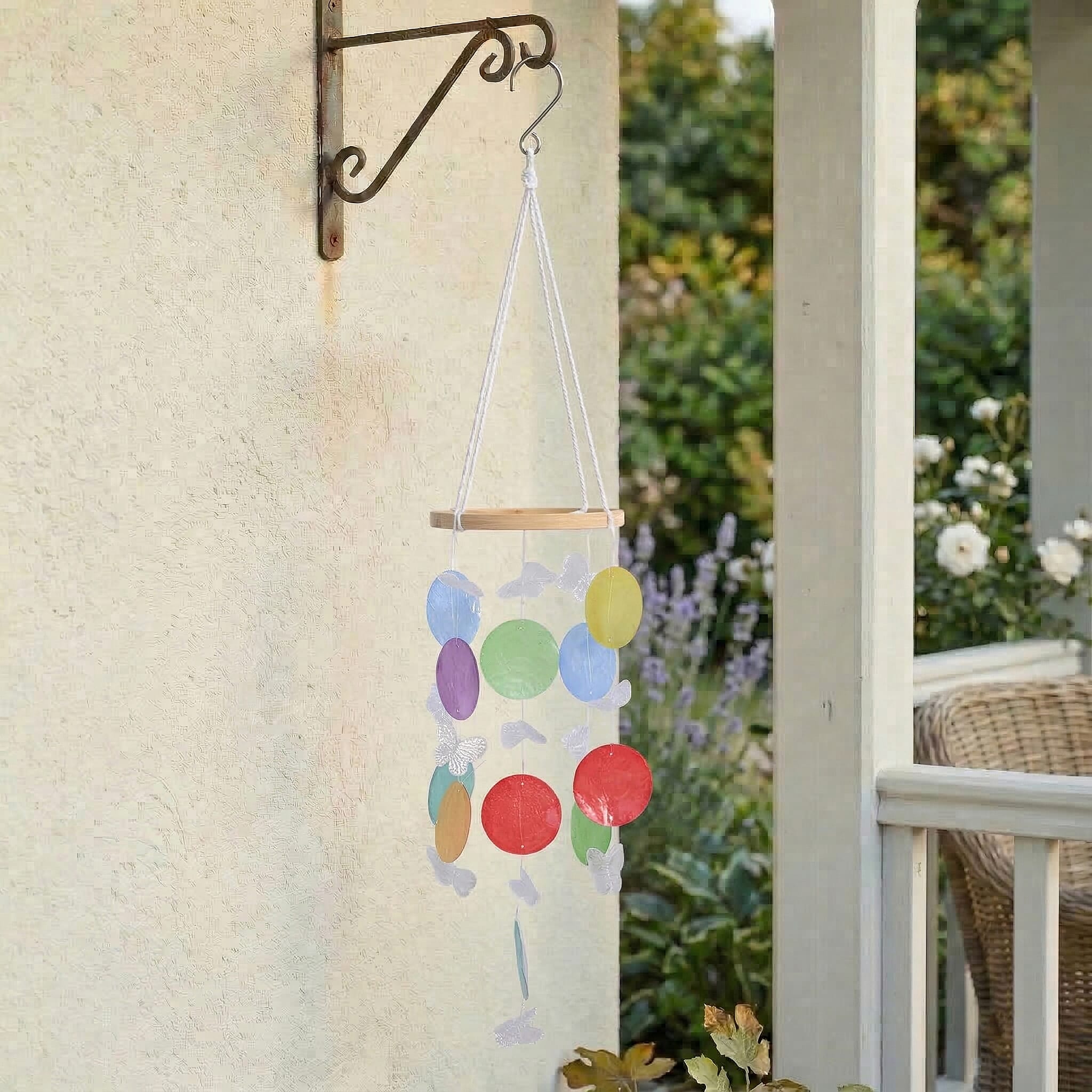 LIVMORE Beach Inspired Conch Shape Hanging Wind Chime (30 cm) - Multi