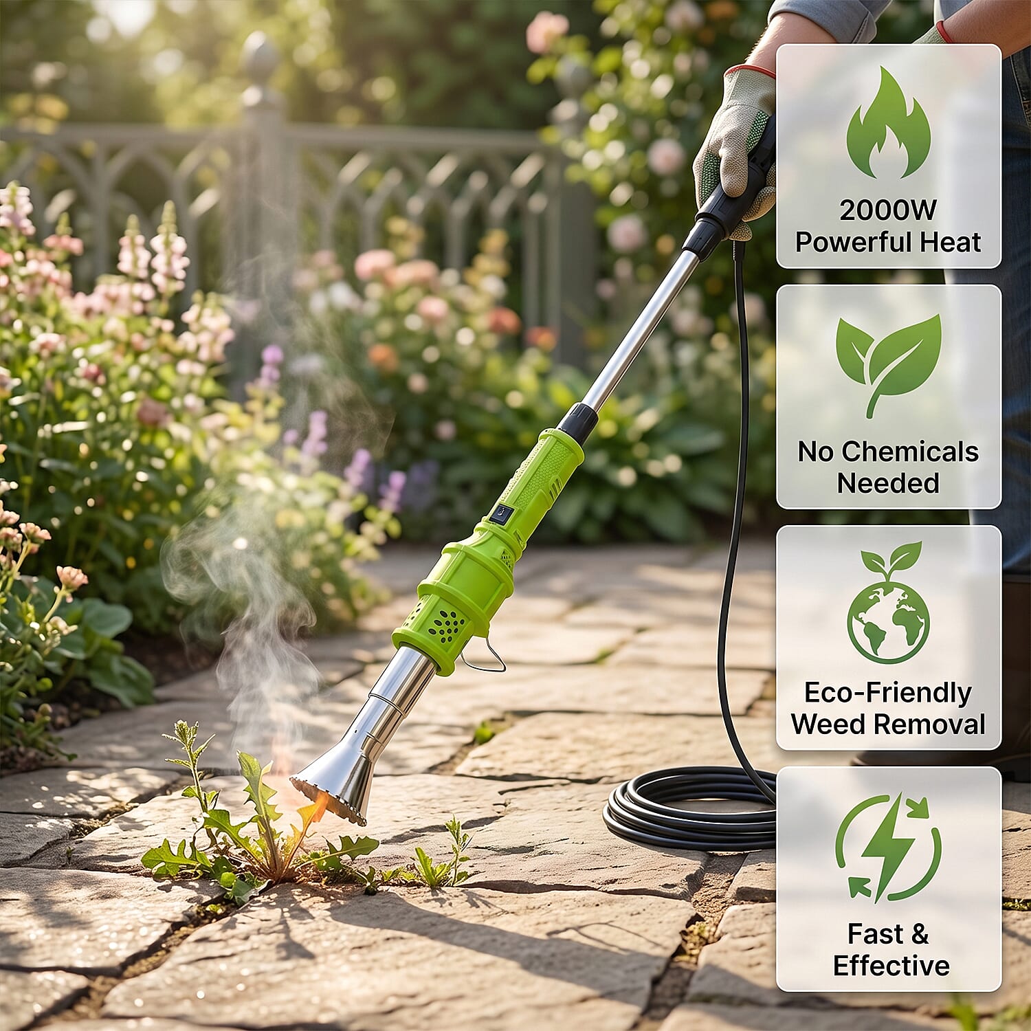 Livmore Electric Weed Burner with 2 Heat Settings (2000W) - Green