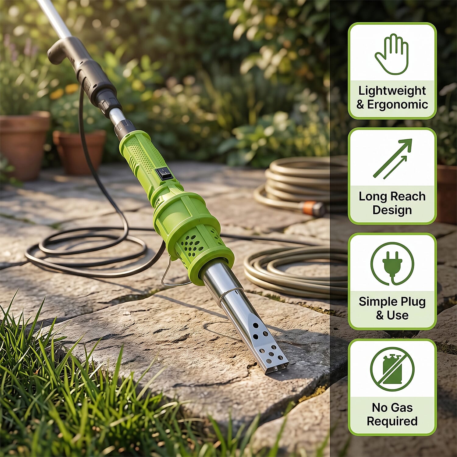 Livmore Electric Weed Burner with 2 Heat Settings (2000W) - Green