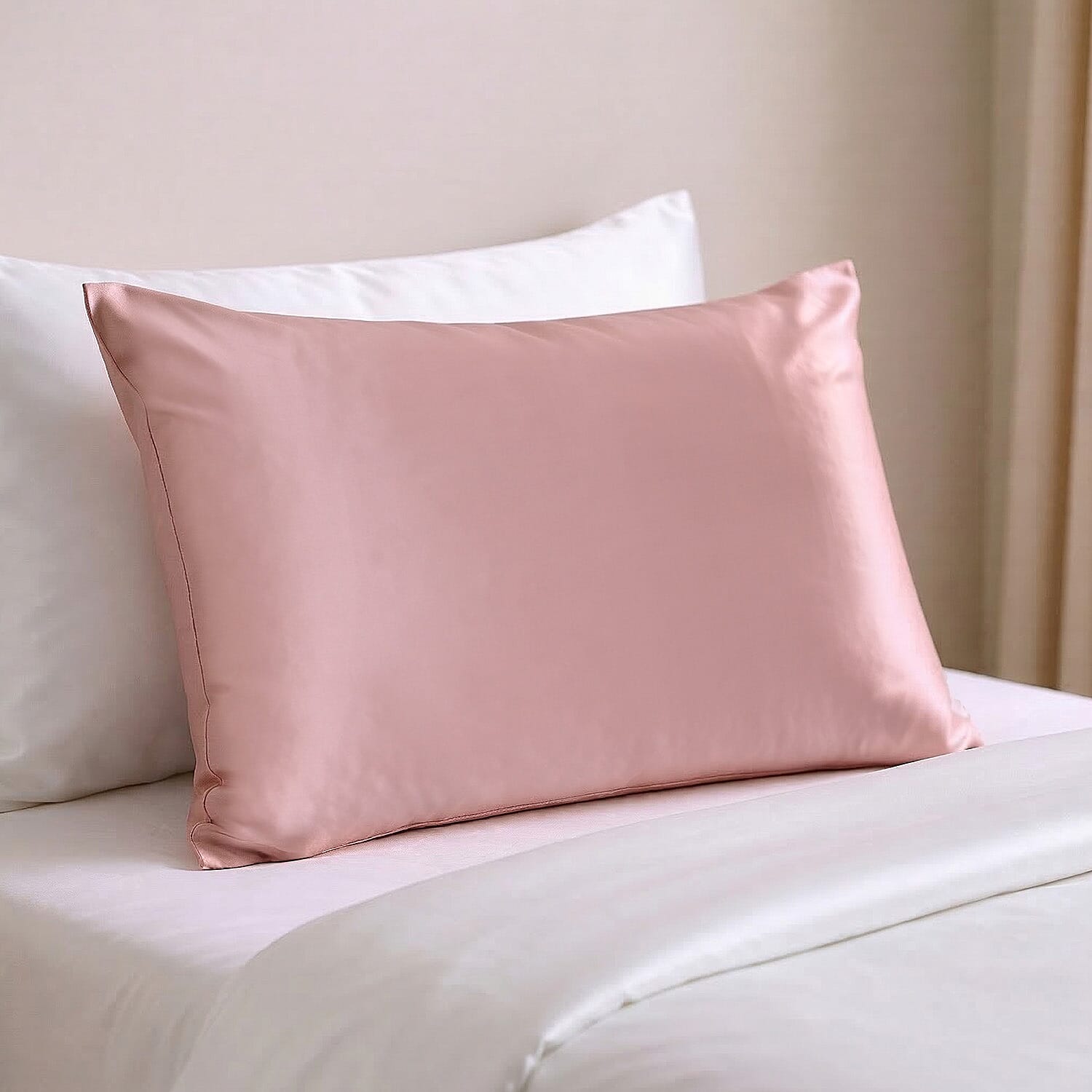 Hush Haven 100% Mulberry Silk Pillowcase with MOP Button (50x75 cm) - Light pink