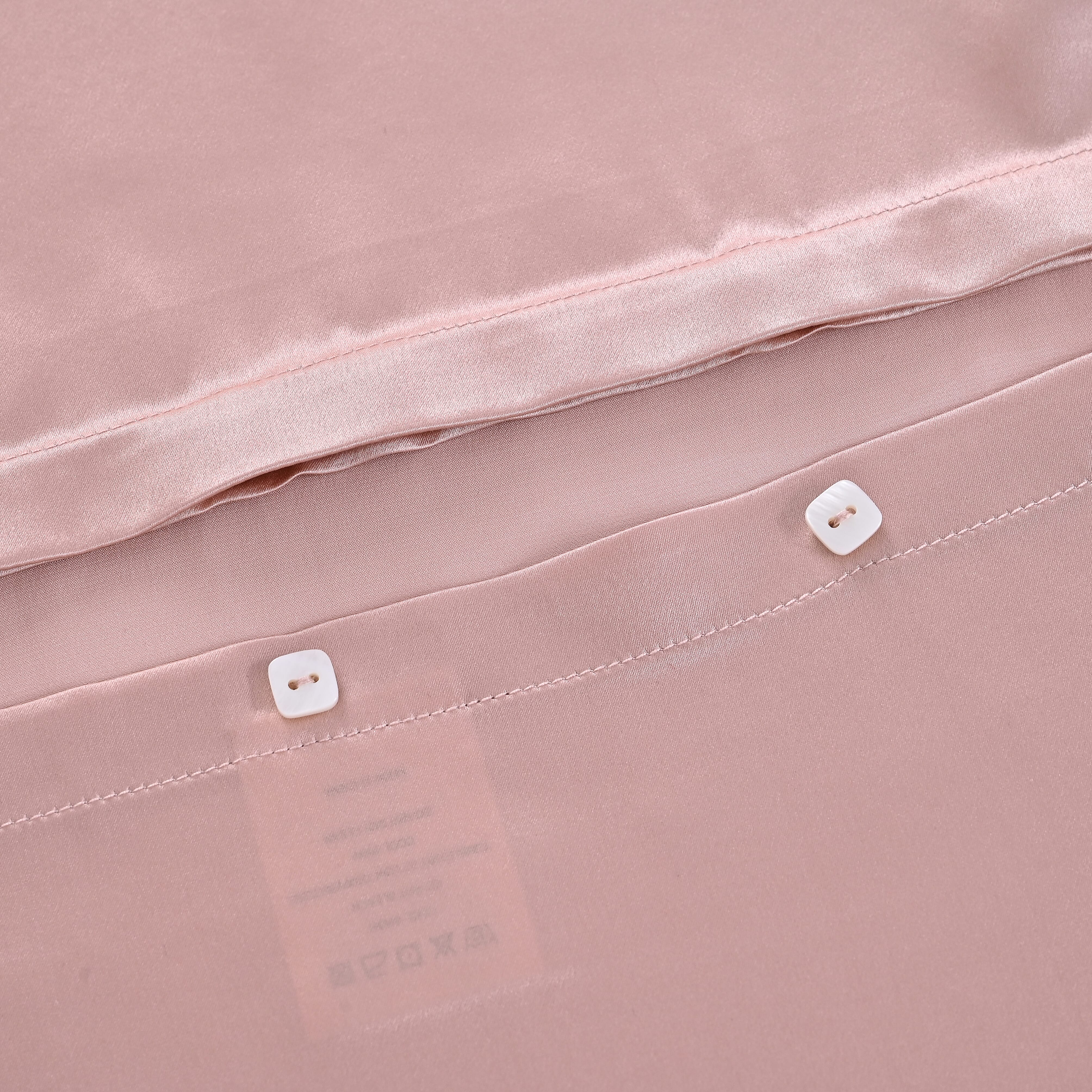 Hush Haven 100% Mulberry Silk Pillowcase with MOP Button (50x75 cm) - Light pink