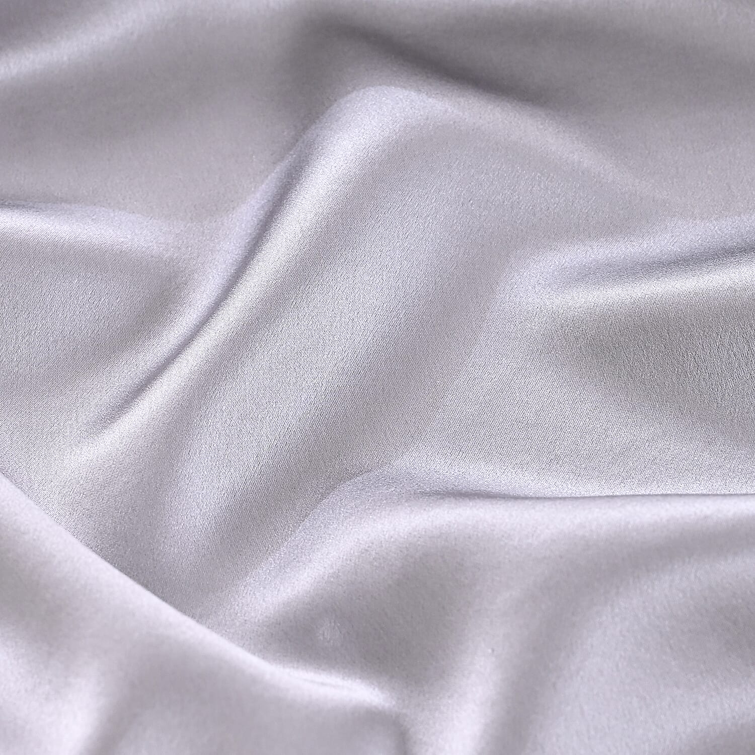 Hush Haven 100% Mulberry Silk Pillowcase with MOP Button (50x75 cm) - Silver Grey