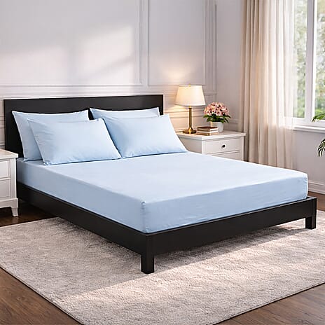 Hush Heven 6-Piece Bedding Set- Includes 2 Fitted Sheets - 4 Pillowcases (Double) - Light Grey