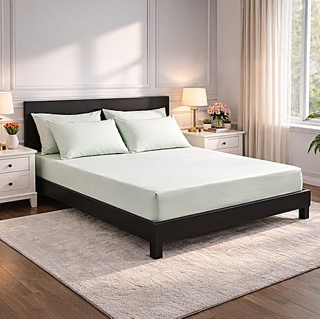 Hush Heven 6-Piece Bedding Set- Includes 2 Fitted Sheets - 4 Pillowcases (Double) - Sage Green