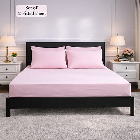 Hush Heven 6-Piece Bedding Set- Includes 2 Fitted Sheets - 4 Pillowcases (Double) - Blush Pink