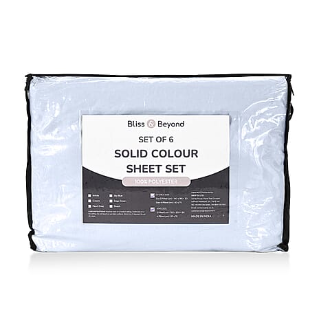 Hush Heven 6-Piece Bedding Set- Includes 2 Fitted Sheets - 4 Pillowcases (King) - Light Grey