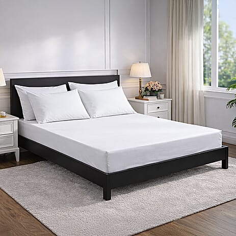 Hush Heven 6-Piece Bedding Set- Includes 2 Fitted Sheets - 4 Pillowcases (King) - White