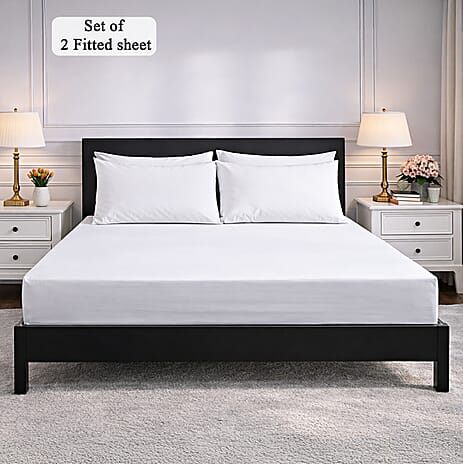 Hush Heven 6-Piece Bedding Set- Includes 2 Fitted Sheets - 4 Pillowcases (King) - White