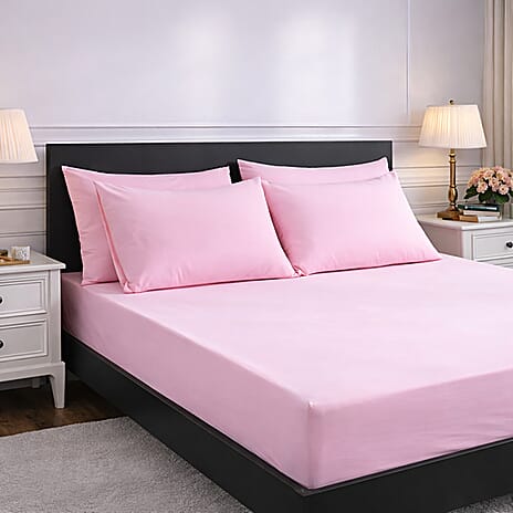 Hush Heven 6-Piece Bedding Set- Includes 2 Fitted Sheets - 4 Pillowcases (King) - Blush Pink