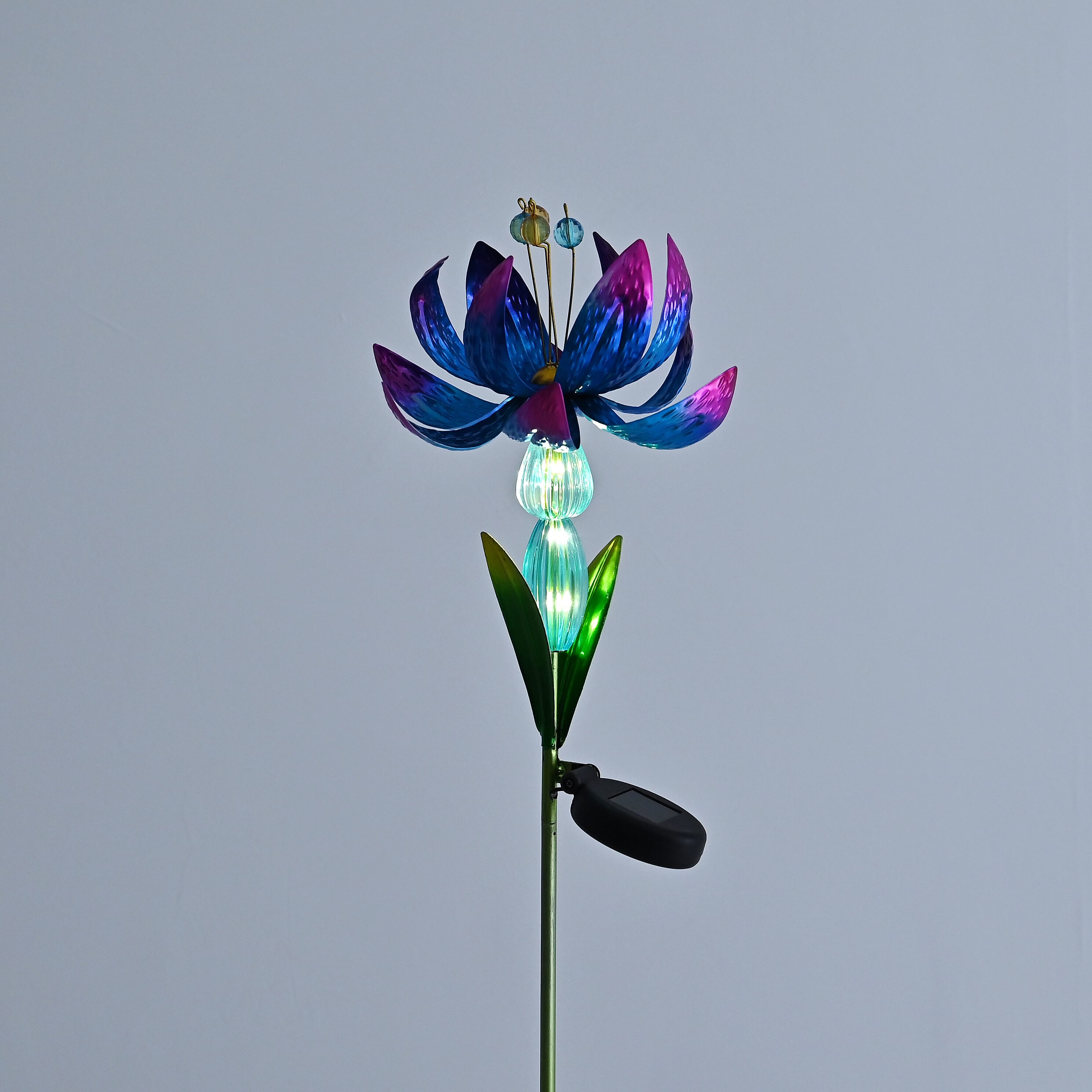 LIVMORE Solar Lotus Flower Garden Stake (96cm) - Blue