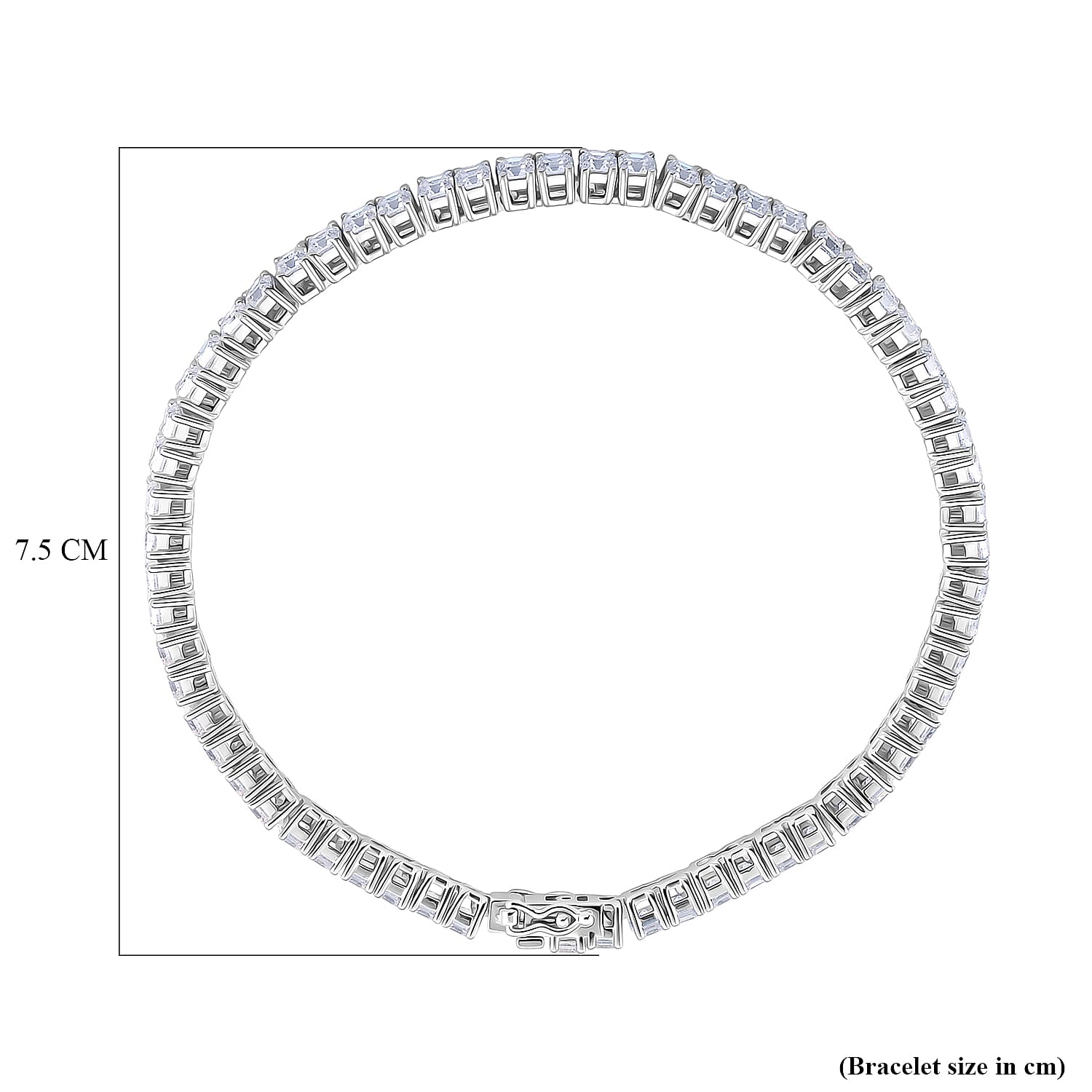 D'Joy Moissanite Tennis Bracelet (Size - 7) in Rhodium Overlay Sterling Silver 8.20 Ct, Silver Wt. 9.30 Gms