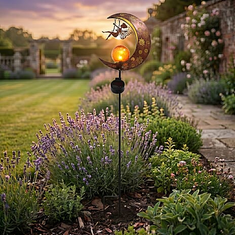 LIVMORE Solar Moon Garden Stake (91cm) - Copper