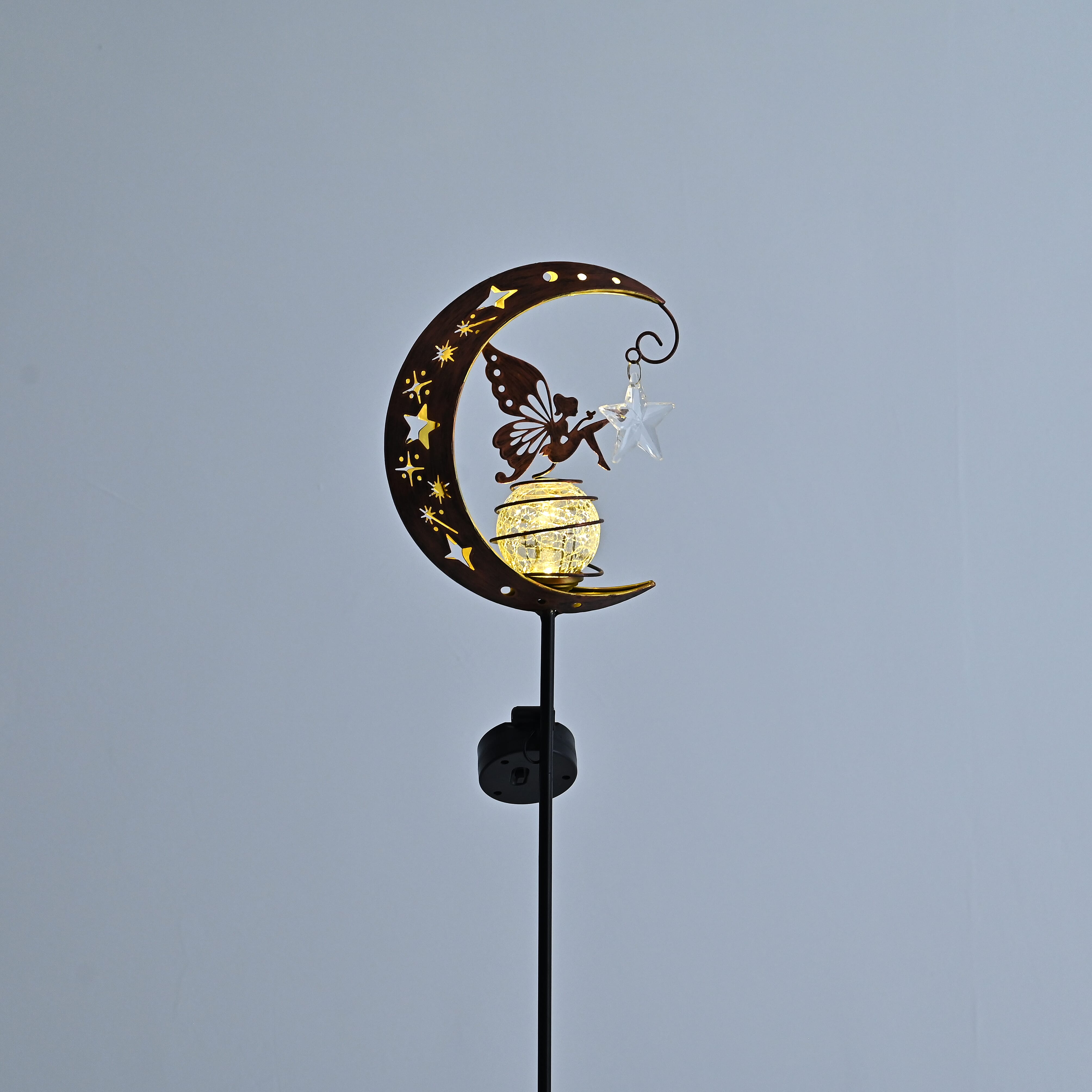 LIVMORE Solar Moon Garden Stake (83cm) - Copper