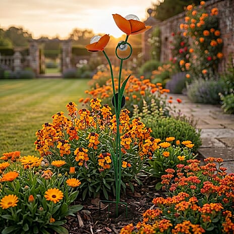 LIVMORE Solar Flower Garden Stake (91cm) - Yellow & Green