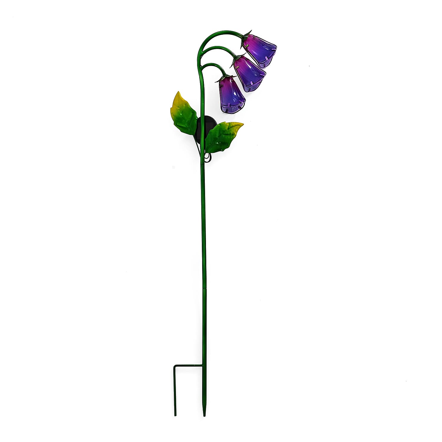 LIVMORE Solar Glass Flower Garden Stake (87cm) - Purple & Green