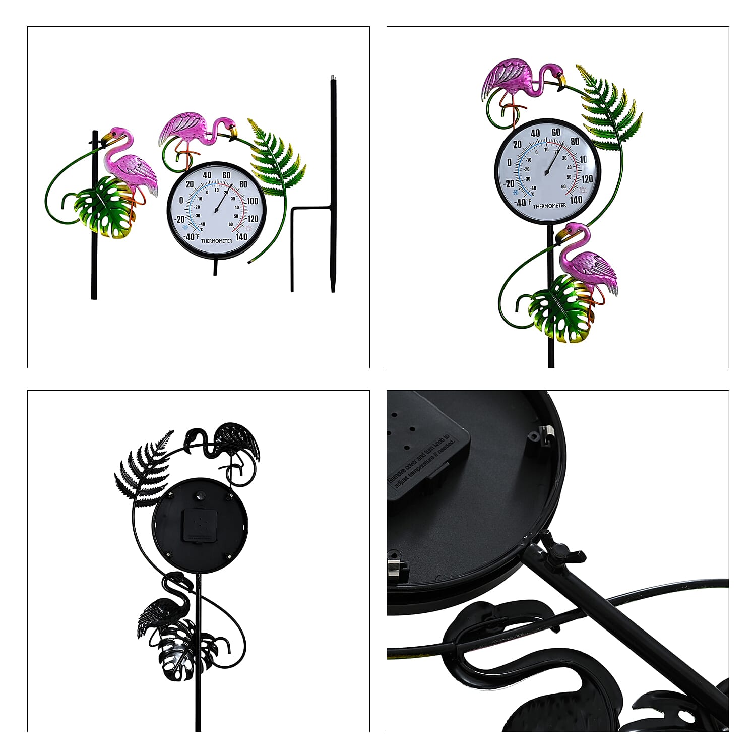 LIVMORE Flamingo Thermograph Stake (108cm) - Pink & Green