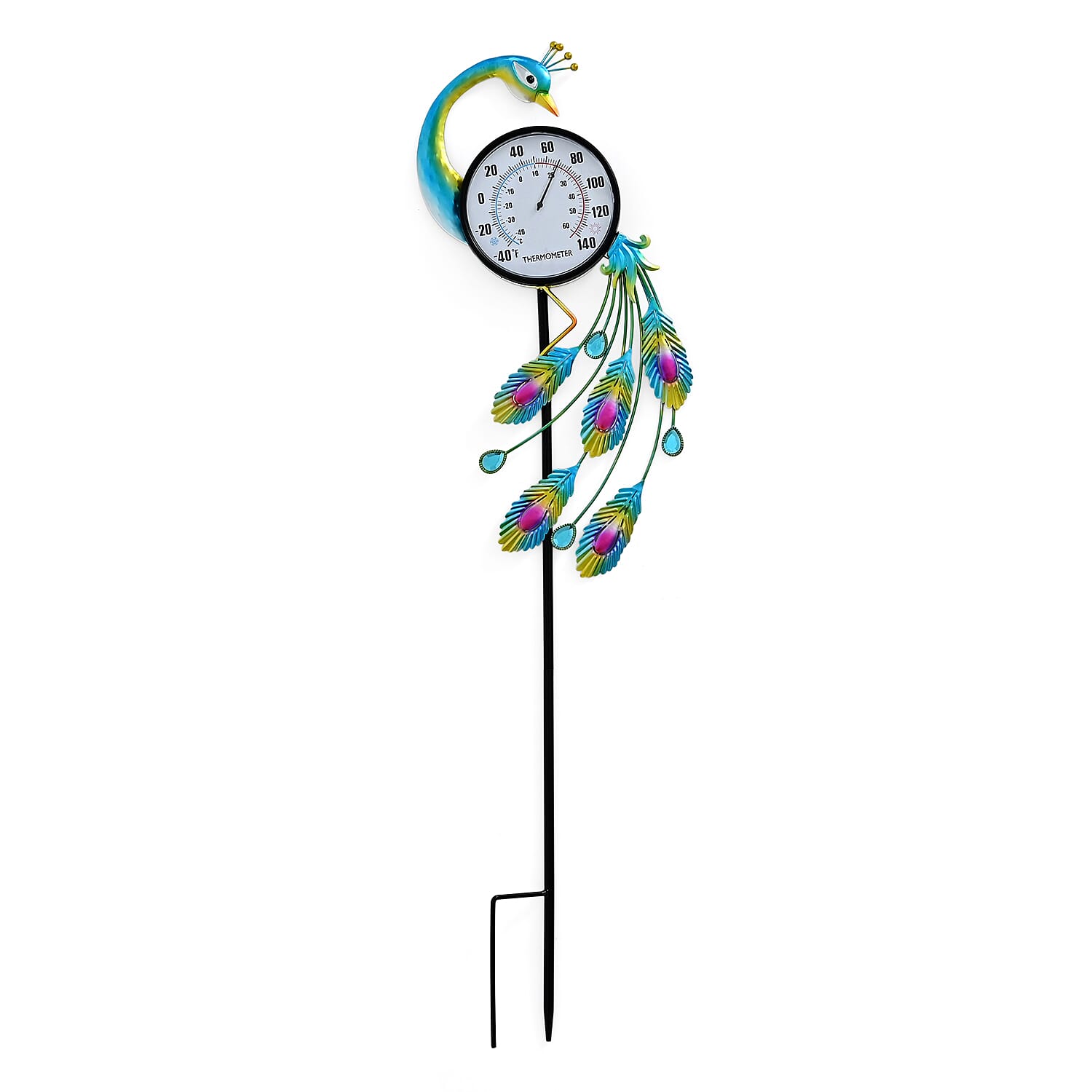 LIVMORE Peacock Thermograph Stake (108cm) - Blue & Yellow
