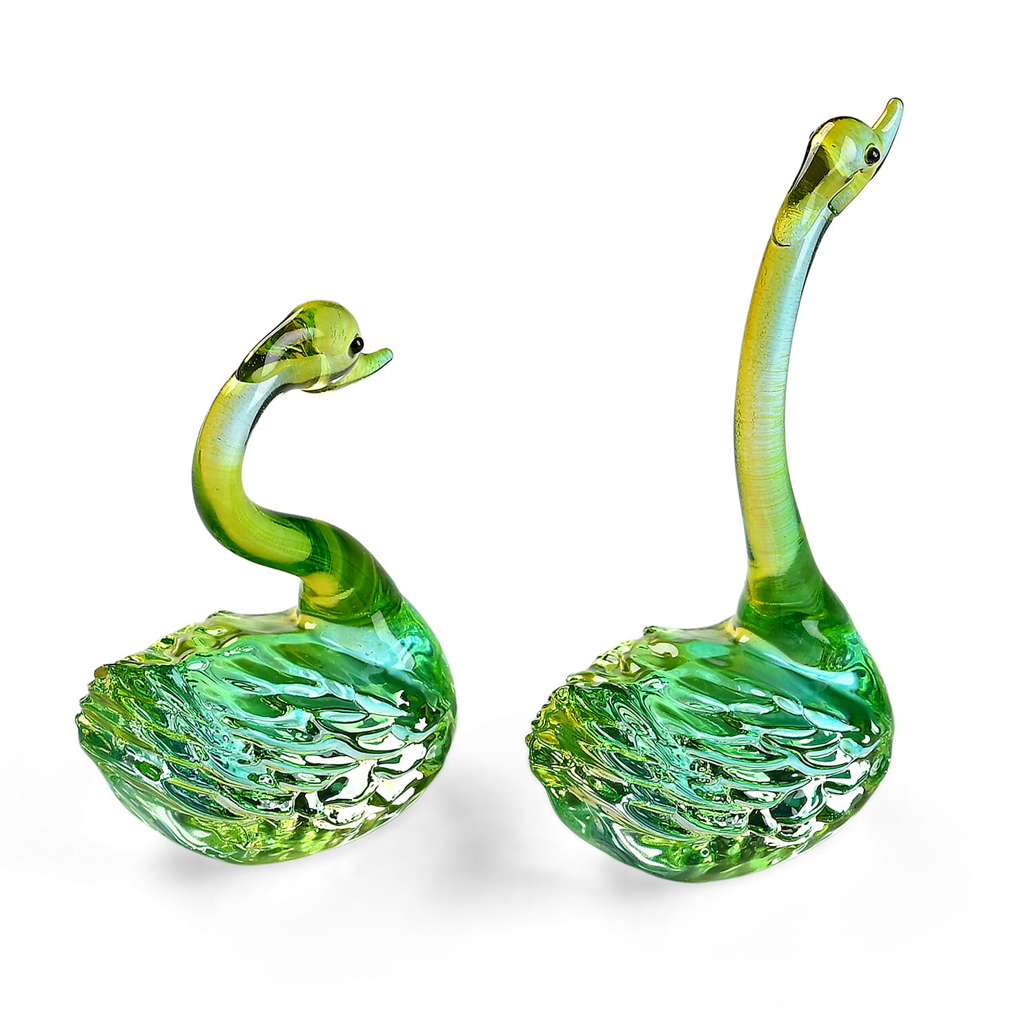 Livmore Set of 2 Swan Glass Decor - Green