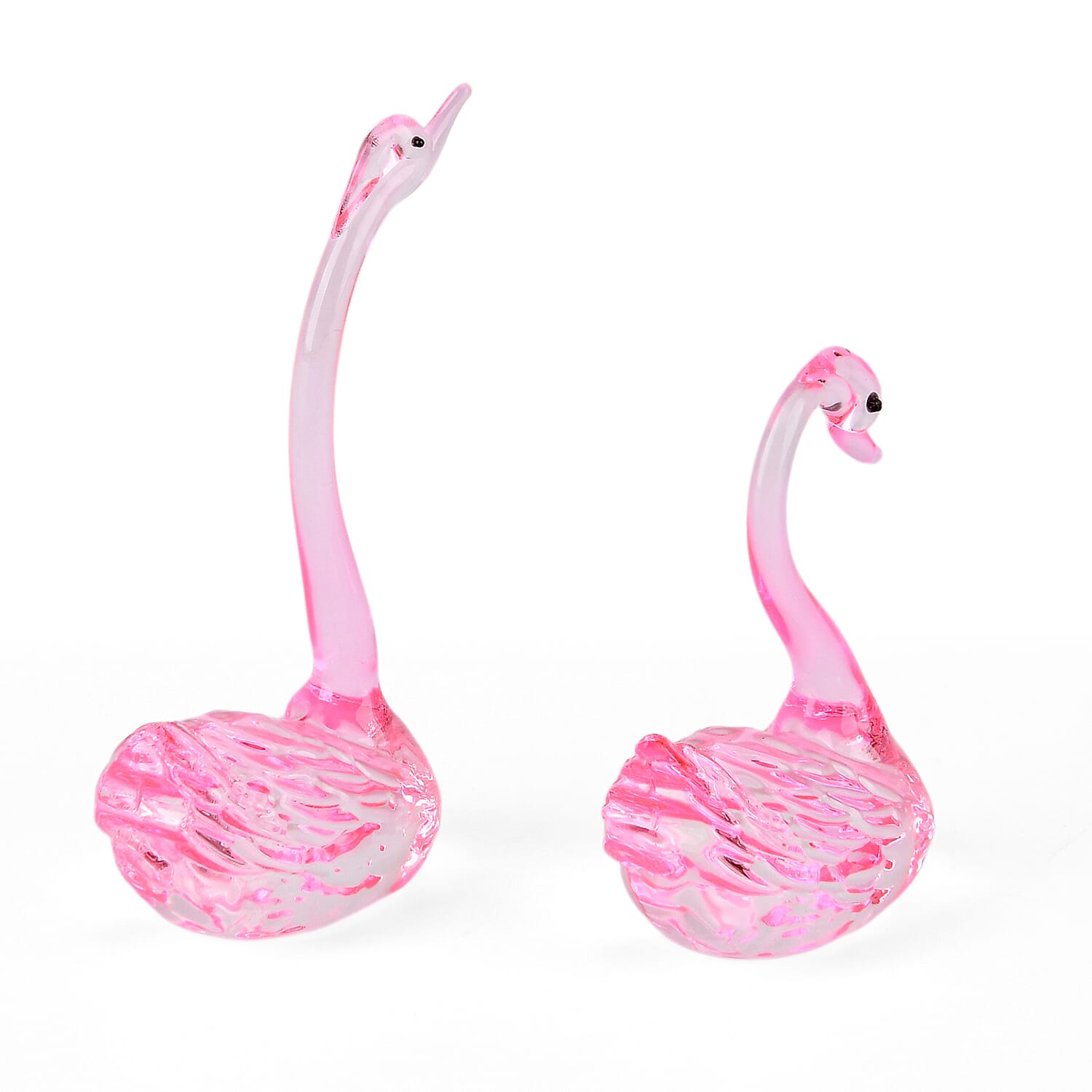 Livmore Set of 2 Swan Glass Decor - Pink