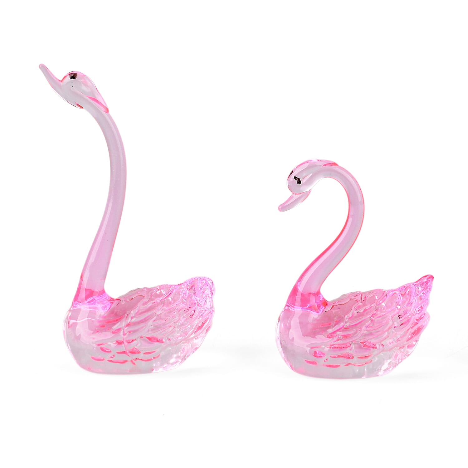 Livmore Set of 2 Swan Glass Decor - Pink