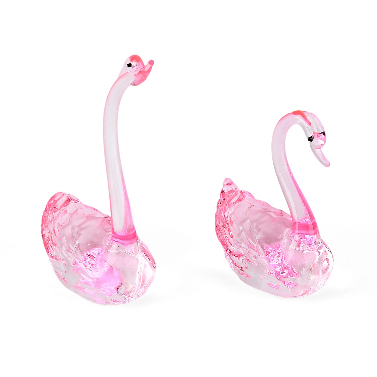 Livmore Set of 2 Swan Glass Decor - Pink