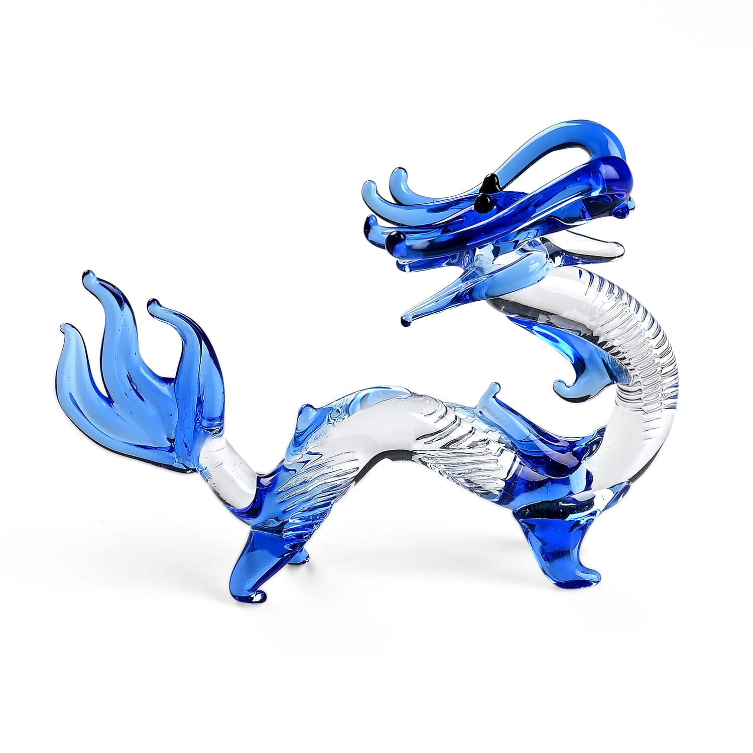 Livmore Dragon Glass Decor - Blue
