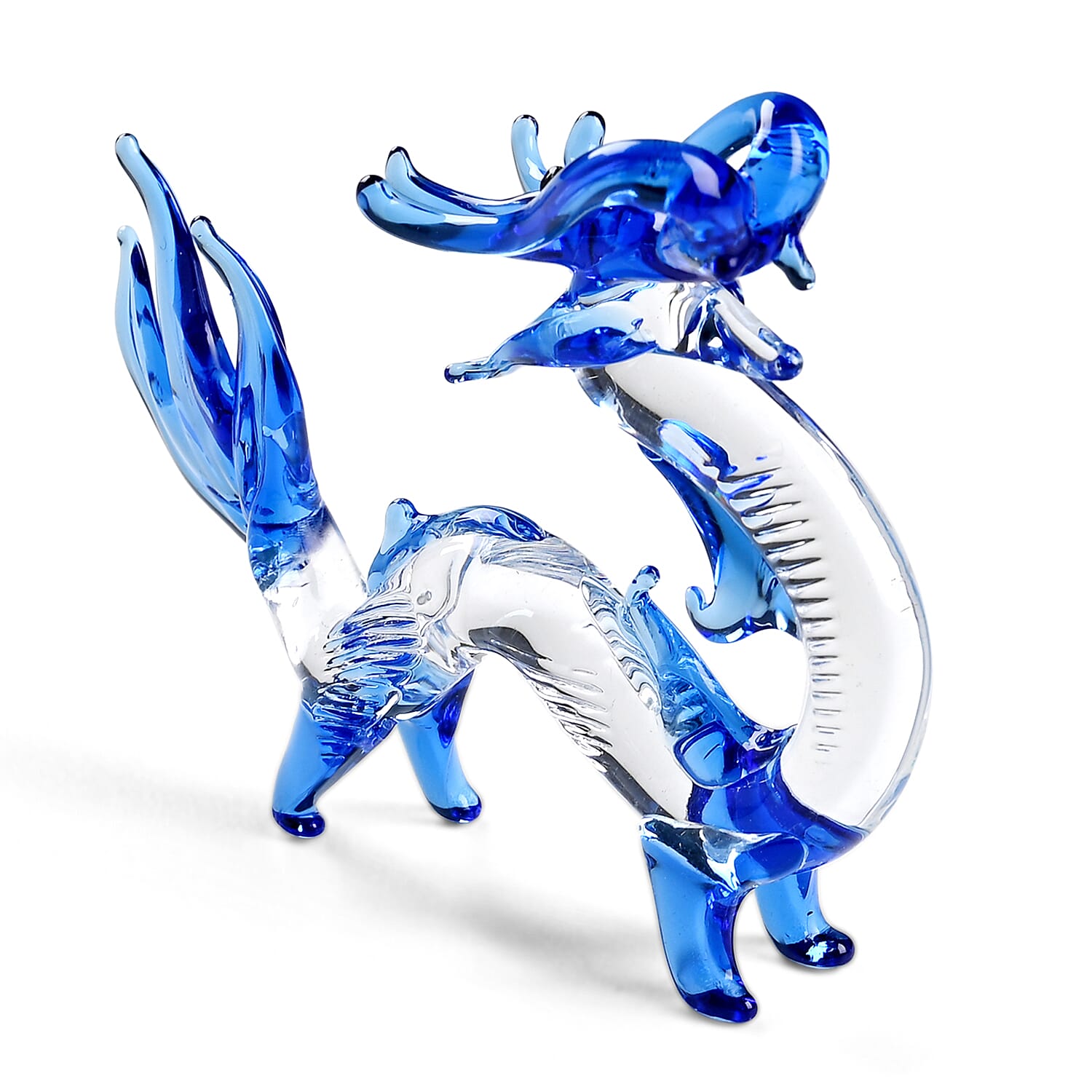 Livmore Dragon Glass Decor - Blue