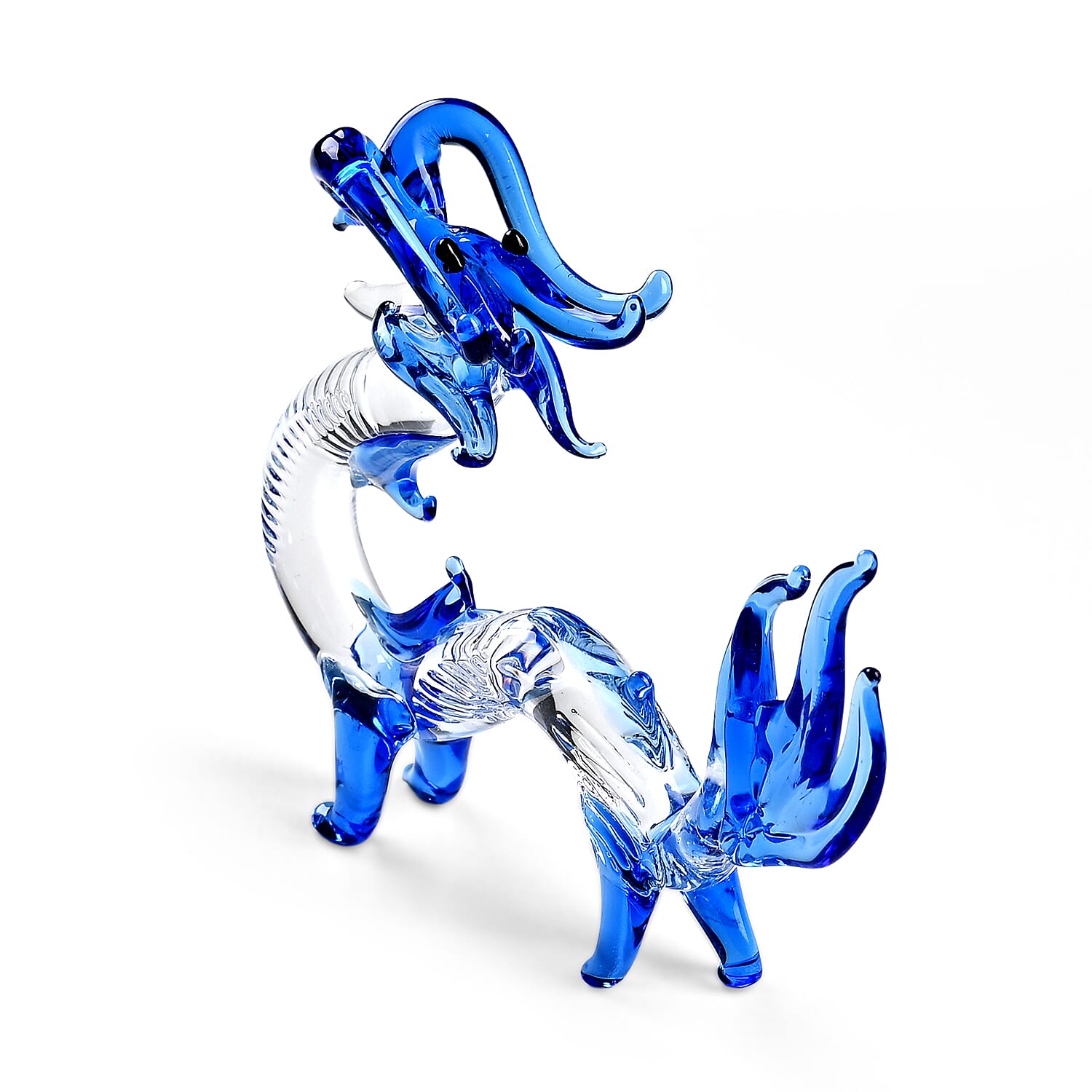 Livmore Dragon Glass Decor - Blue