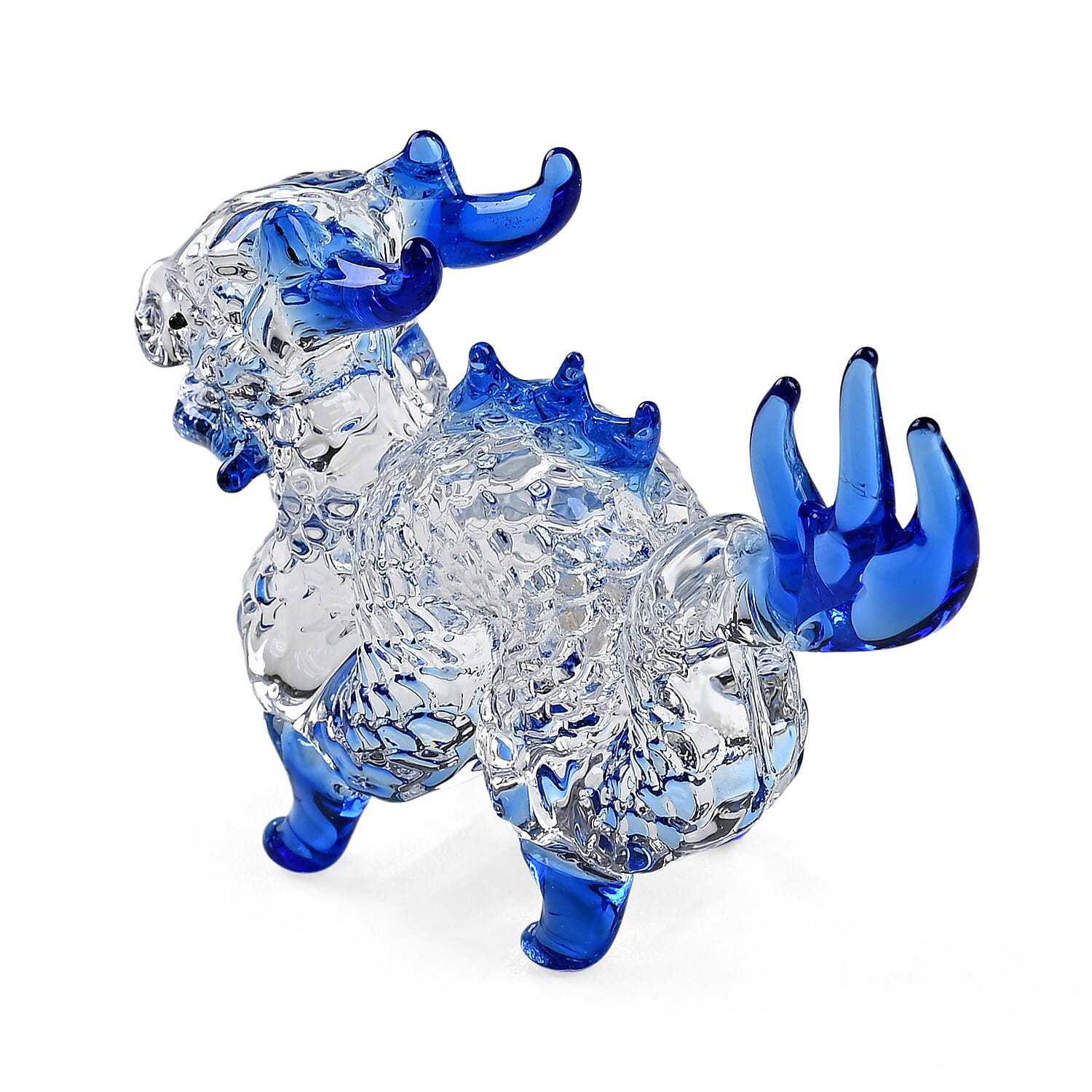 Livmore Chinese Dragon Glass Decor - Blue