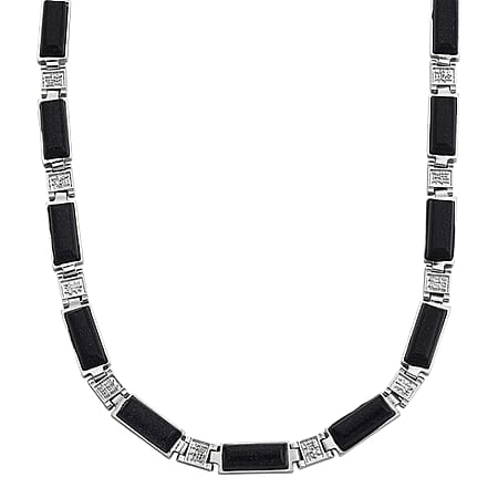 Designer Inspired - Blue Sandstone Magnetic Therapy Necklace (Size - 16) 50.00 Ct.