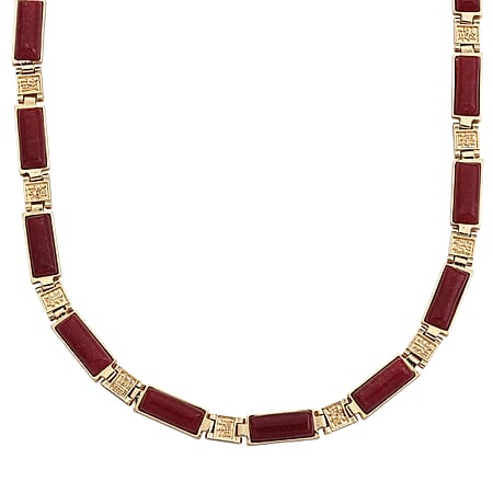 Designer Inspired - Cherry Quartz Magnetic Therapy Necklace (Size - 16) 50.00 Ct.