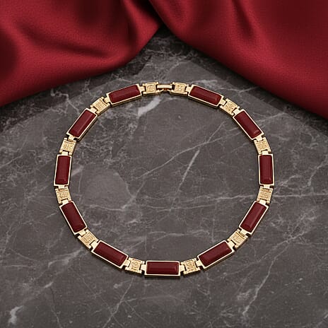 Designer Inspired - Cherry Quartz Magnetic Therapy Necklace (Size - 16)  50.000  Ct.