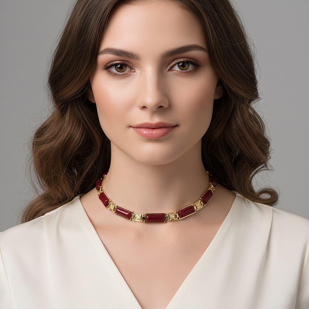 Designer Inspired - Cherry Quartz Magnetic Therapy Necklace (Size - 16)  50.000  Ct.