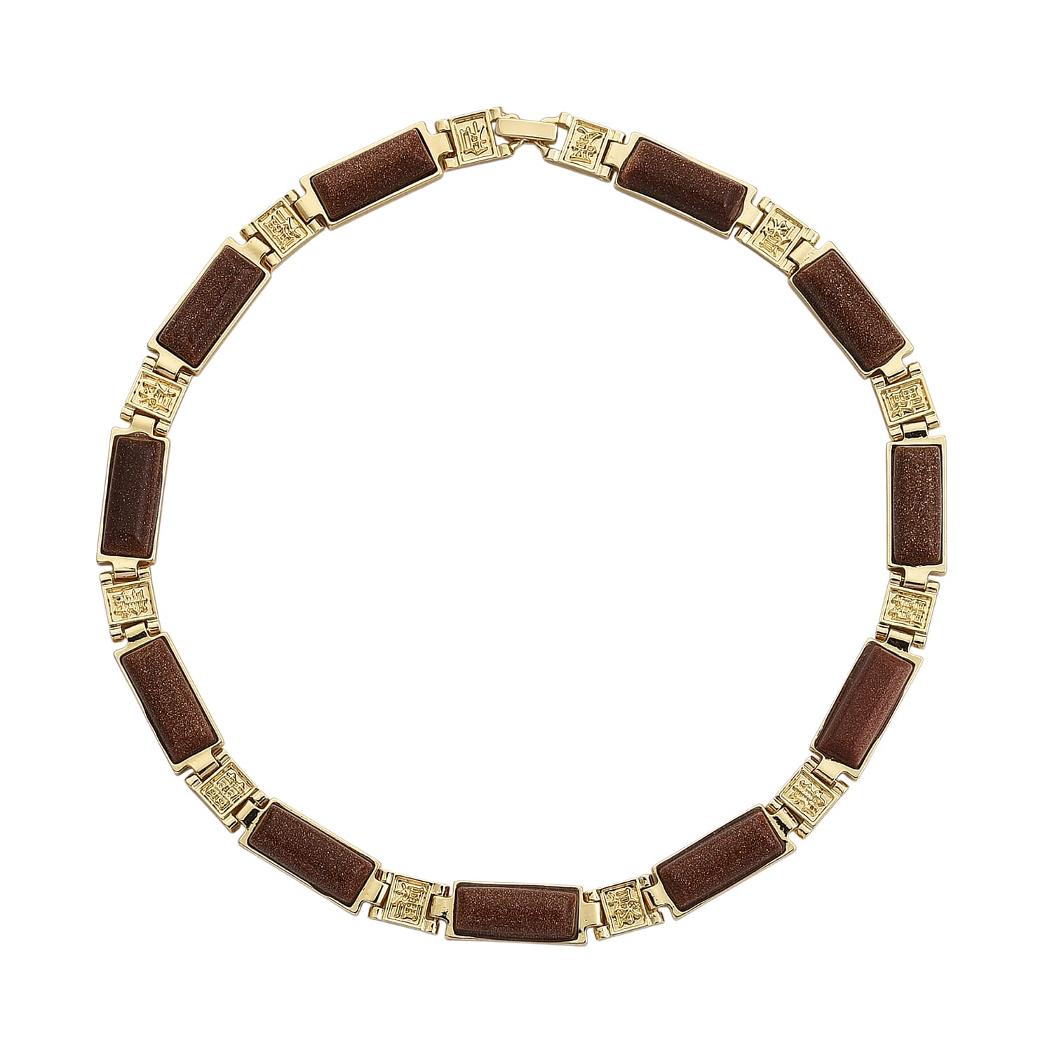 Gold Sandstone Necklace (Size - 16) 50.00 Ct.