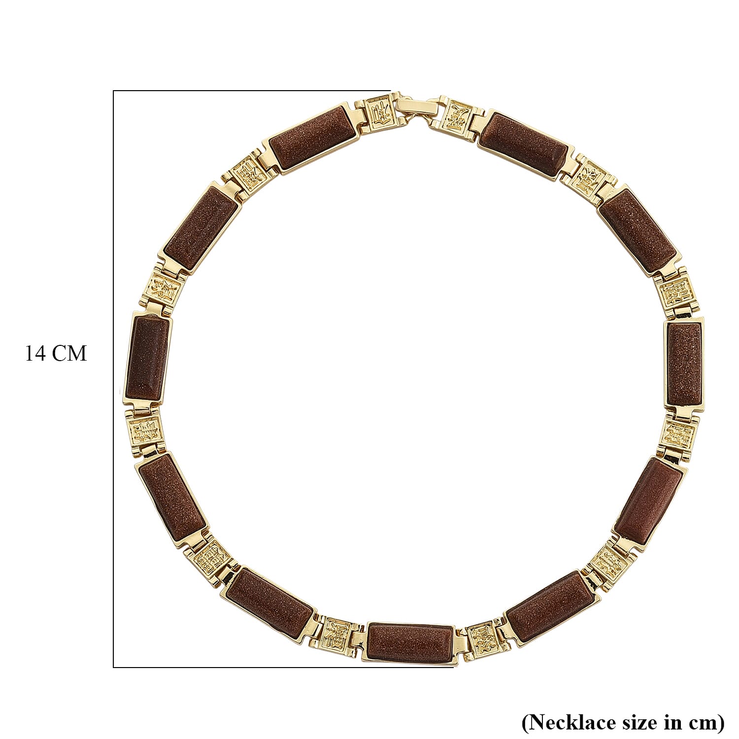 Gold Sandstone Necklace (Size - 16) 50.00 Ct.