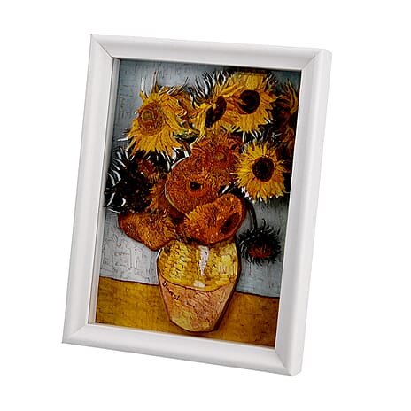 DIY 169-Piece 3D Photo Frame Jigsaw Puzzle - Sunflowers (Vase with Twelve Sunflowers)
