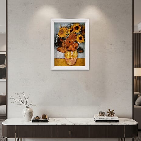 DIY 169-Piece 3D Photo Frame Jigsaw Puzzle - Sunflowers (Vase with Twelve Sunflowers)