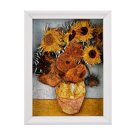 DIY 169-Piece 3D Photo Frame Jigsaw Puzzle - Sunflowers (Vase with Twelve Sunflowers)