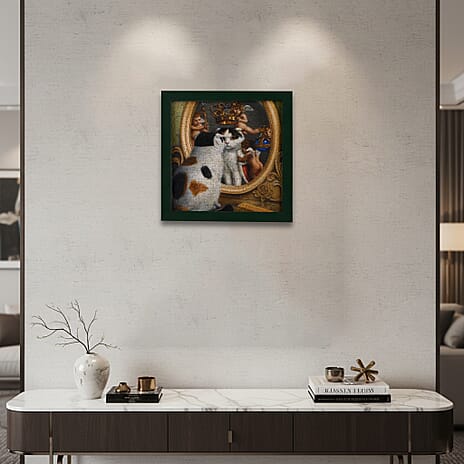 DIY 169-Piece 3D Photo Frame Jigsaw Puzzle - The Royal Cat (Parody of The Spanish Wedding)