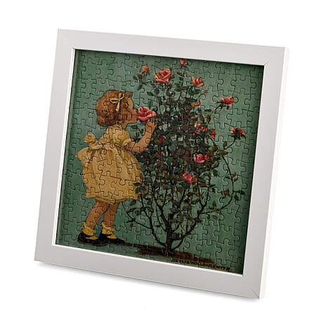 DIY 169-Piece 3D Photo Frame Jigsaw Puzzle - Girl Smelling a Rose