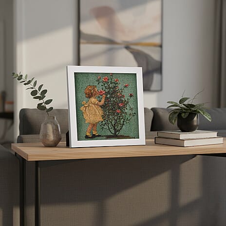 DIY 169-Piece 3D Photo Frame Jigsaw Puzzle - Girl Smelling a Rose