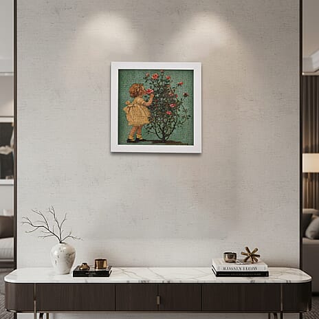 DIY 169-Piece 3D Photo Frame Jigsaw Puzzle - Girl Smelling a Rose