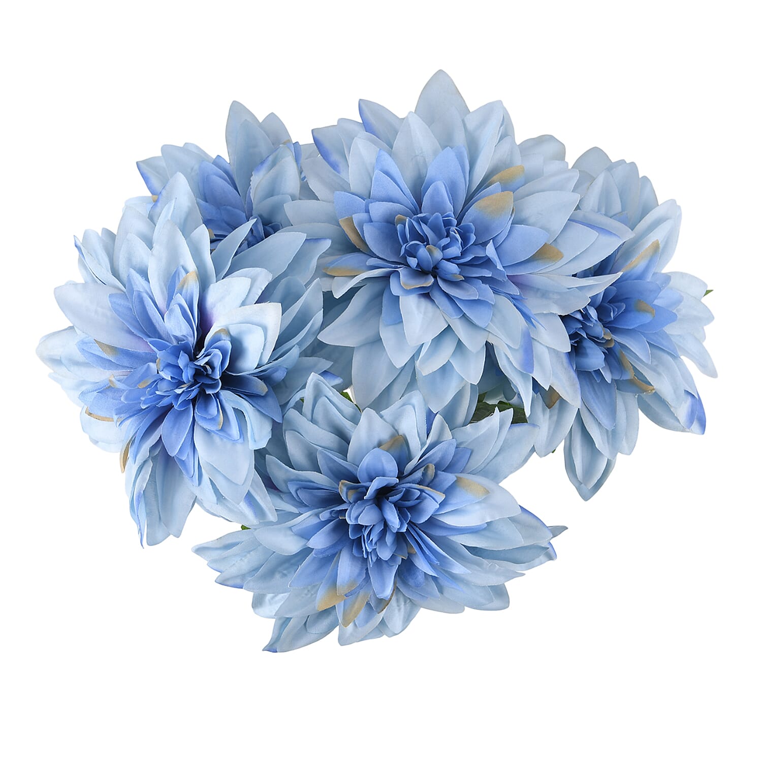 7- Head Artificial Dahlia Flower (43cm) - Blue